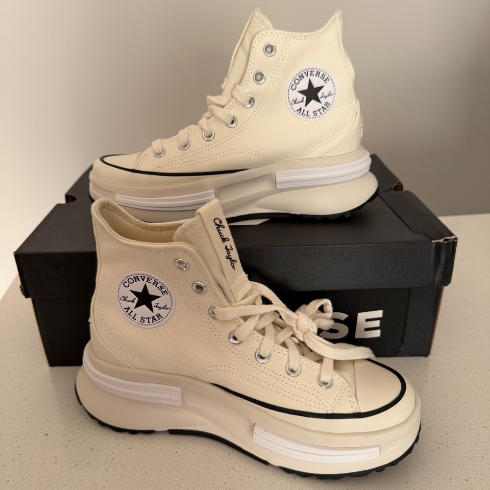Converse Run Star Legacy CX Hi Egret Off White Platform Sneaker A00868C Women 7